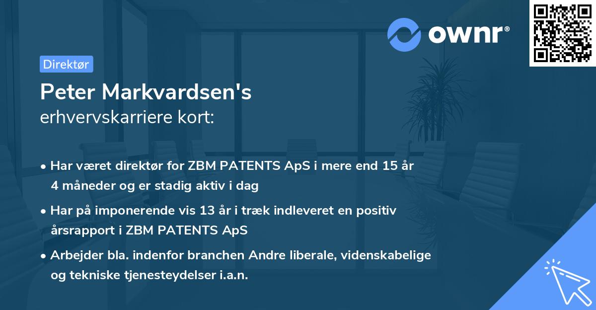 Peter Markvardsen's erhvervskarriere kort