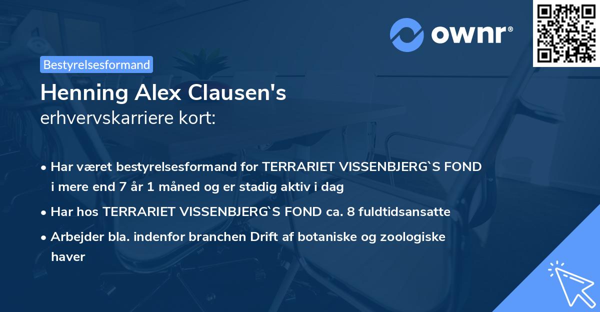 Henning Alex Clausen's erhvervskarriere kort