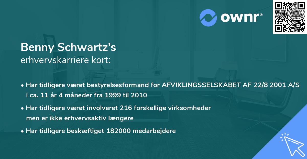 Benny Schwartz's erhvervskarriere kort