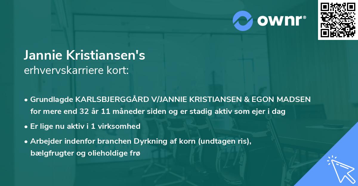 Jannie Kristiansen's erhvervskarriere kort