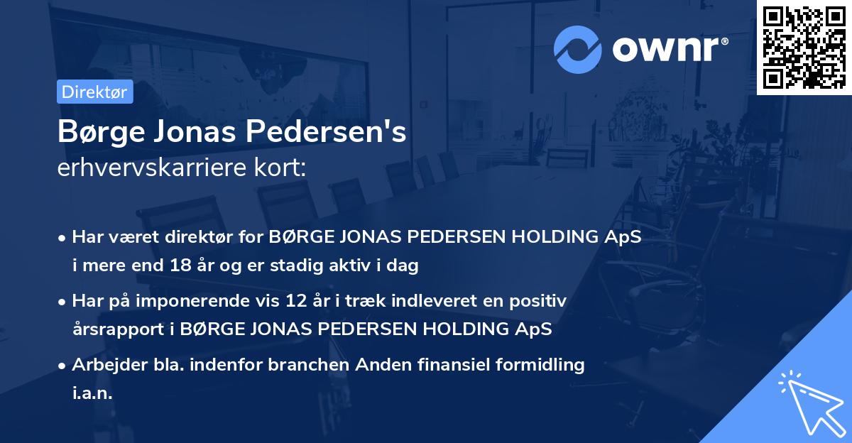 Børge Jonas Pedersen's erhvervskarriere kort