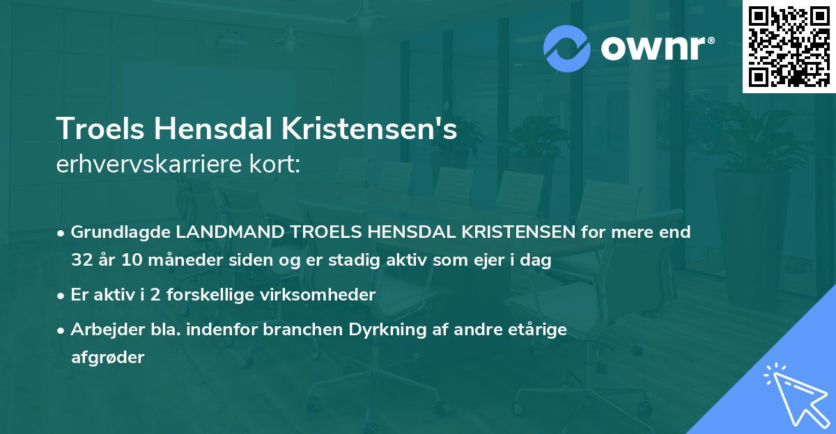 Troels Hensdal Kristensen's erhvervskarriere kort