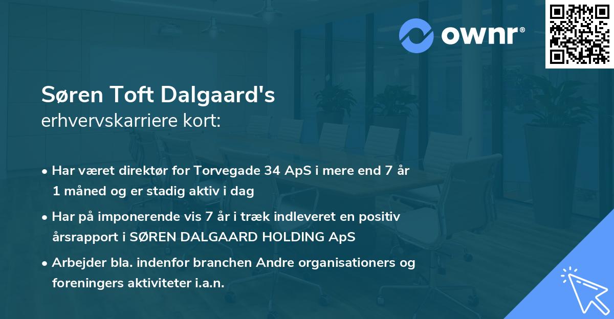 Søren Toft Dalgaard's erhvervskarriere kort
