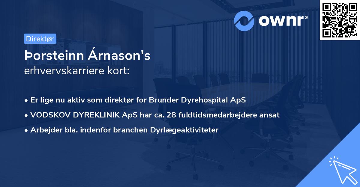 Þorsteinn Árnason's erhvervskarriere kort