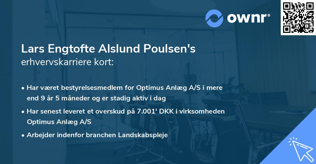 Lars Engtofte Alslund Poulsen's erhvervskarriere kort