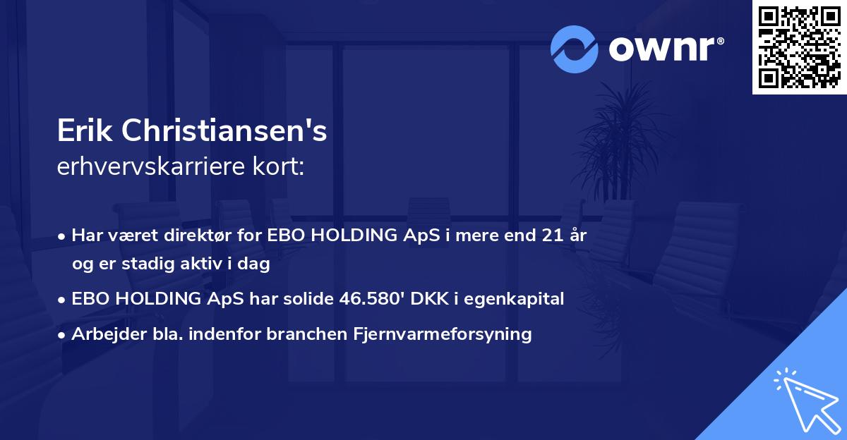 Erik Christiansen's erhvervskarriere kort