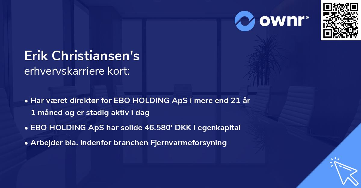 Erik Christiansen's erhvervskarriere kort