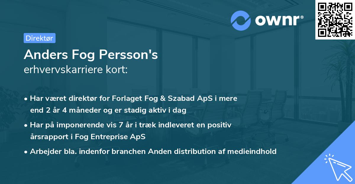 Anders Fog Persson's erhvervskarriere kort