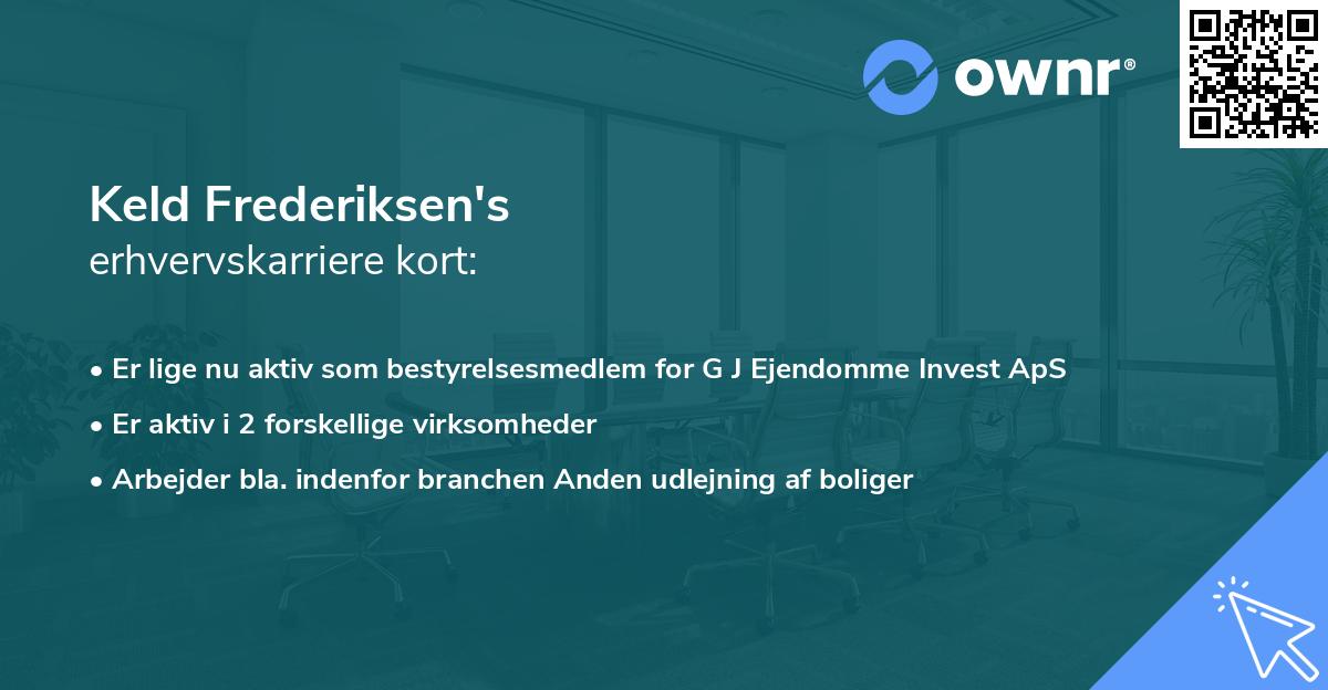 Keld Frederiksen's erhvervskarriere kort