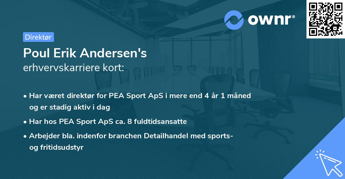 Poul Erik Andersen's erhvervskarriere kort