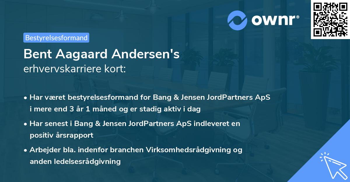 Bent Aagaard Andersen's erhvervskarriere kort