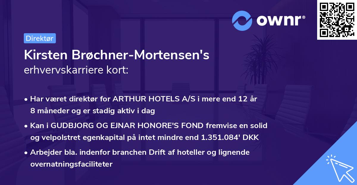Kirsten Brøchner-Mortensen's erhvervskarriere kort