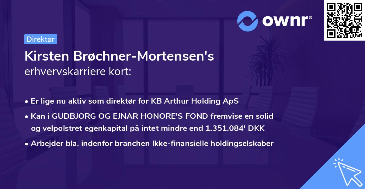 Kirsten Brøchner-Mortensen's erhvervskarriere kort