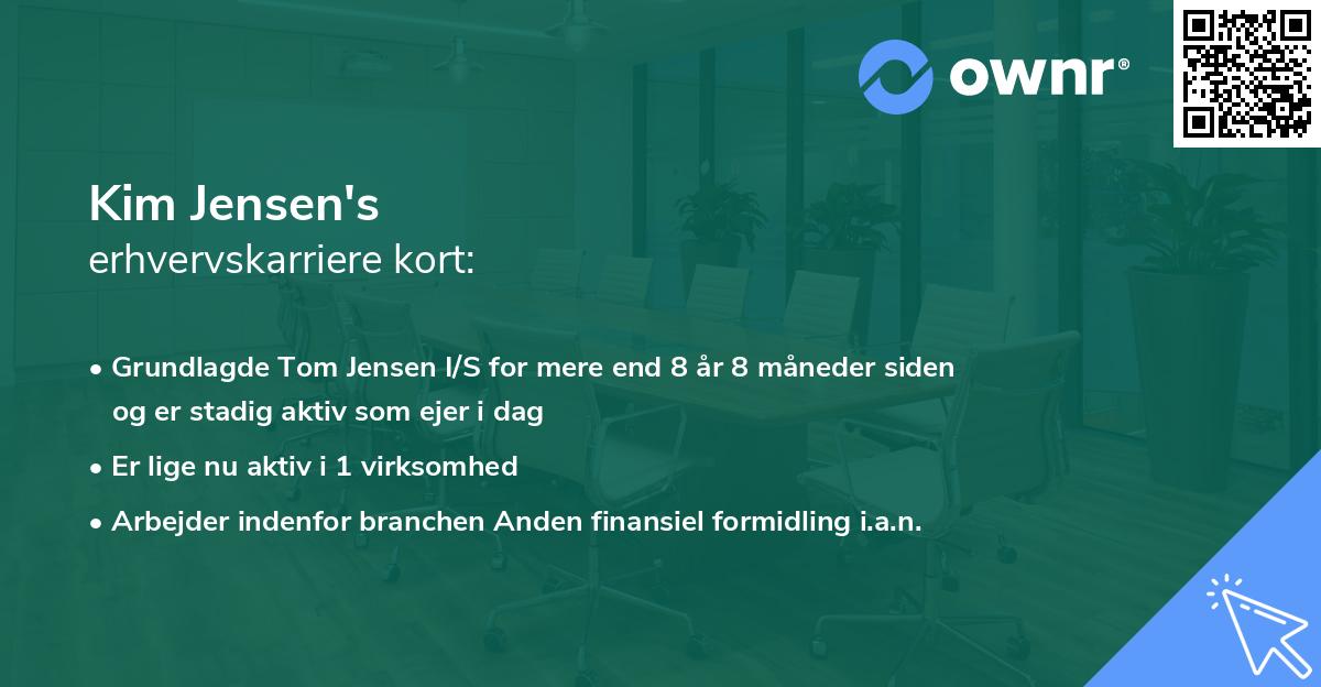 Kim Jensen's erhvervskarriere kort