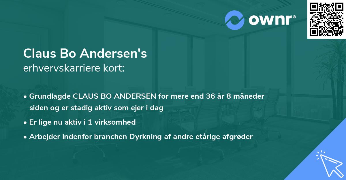 Claus Bo Andersen's erhvervskarriere kort