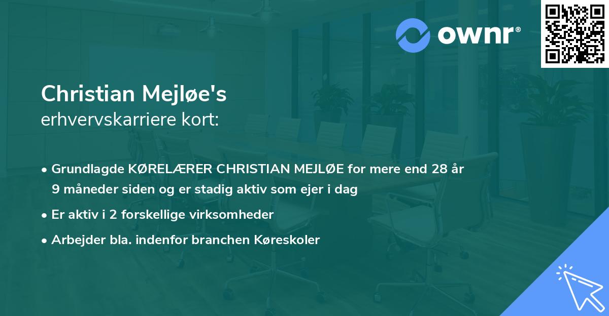 Christian Mejløe's erhvervskarriere kort