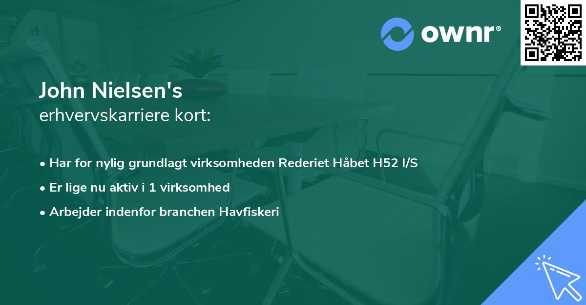 John Nielsen's erhvervskarriere kort