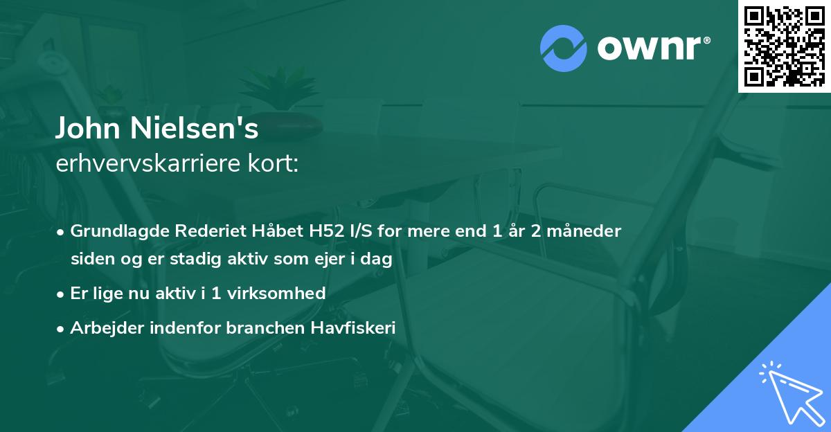 John Nielsen's erhvervskarriere kort