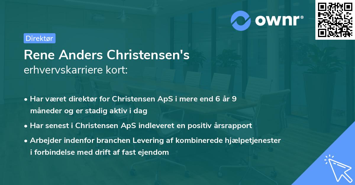 Rene Anders Christensen's erhvervskarriere kort
