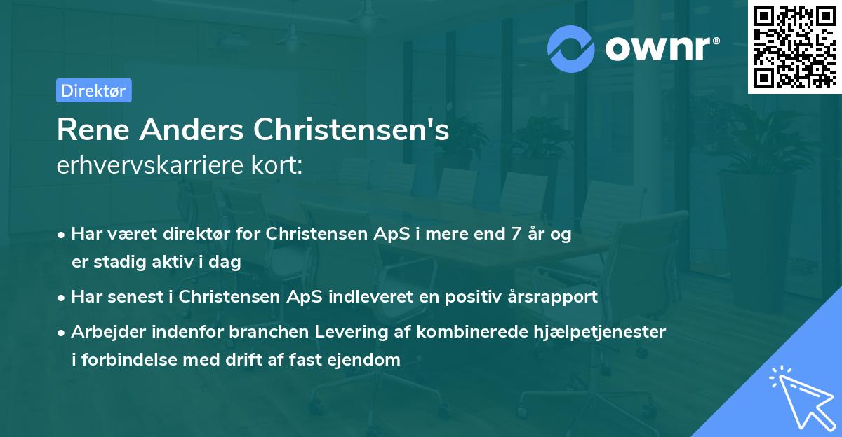 Rene Anders Christensen's erhvervskarriere kort