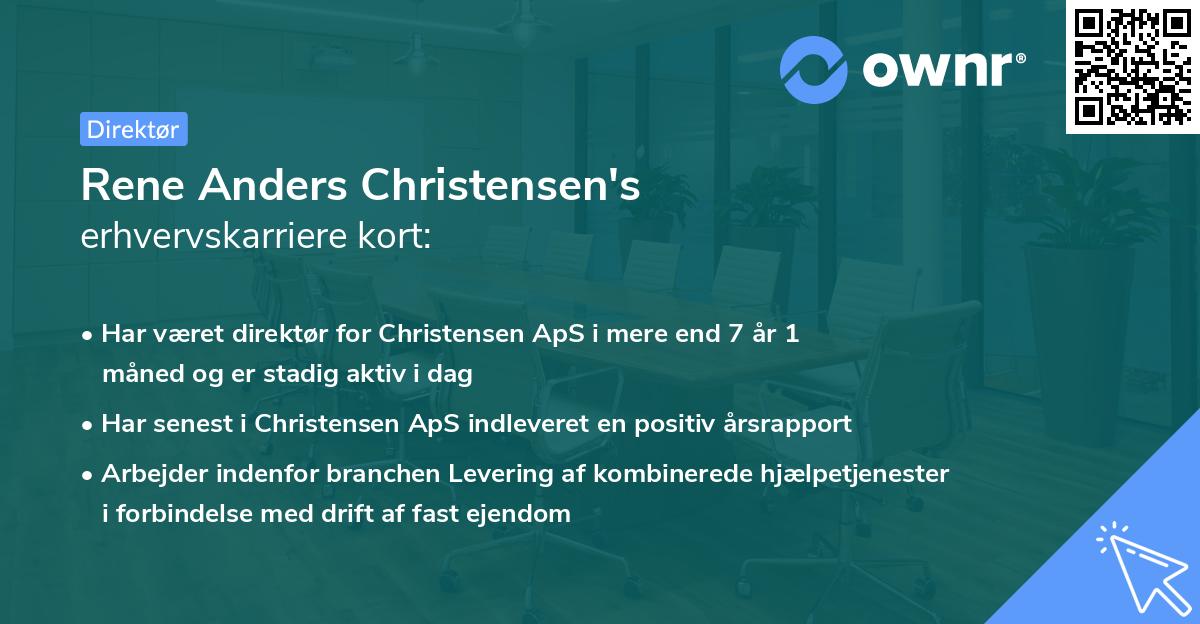 Rene Anders Christensen's erhvervskarriere kort