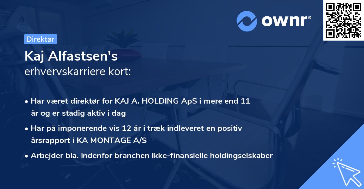 Kaj Alfastsen's erhvervskarriere kort