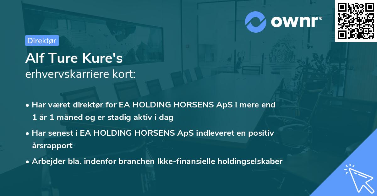 Alf Ture Kure's erhvervskarriere kort