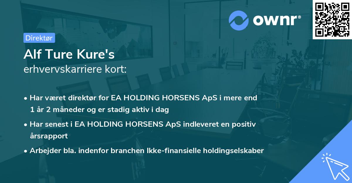 Alf Ture Kure's erhvervskarriere kort