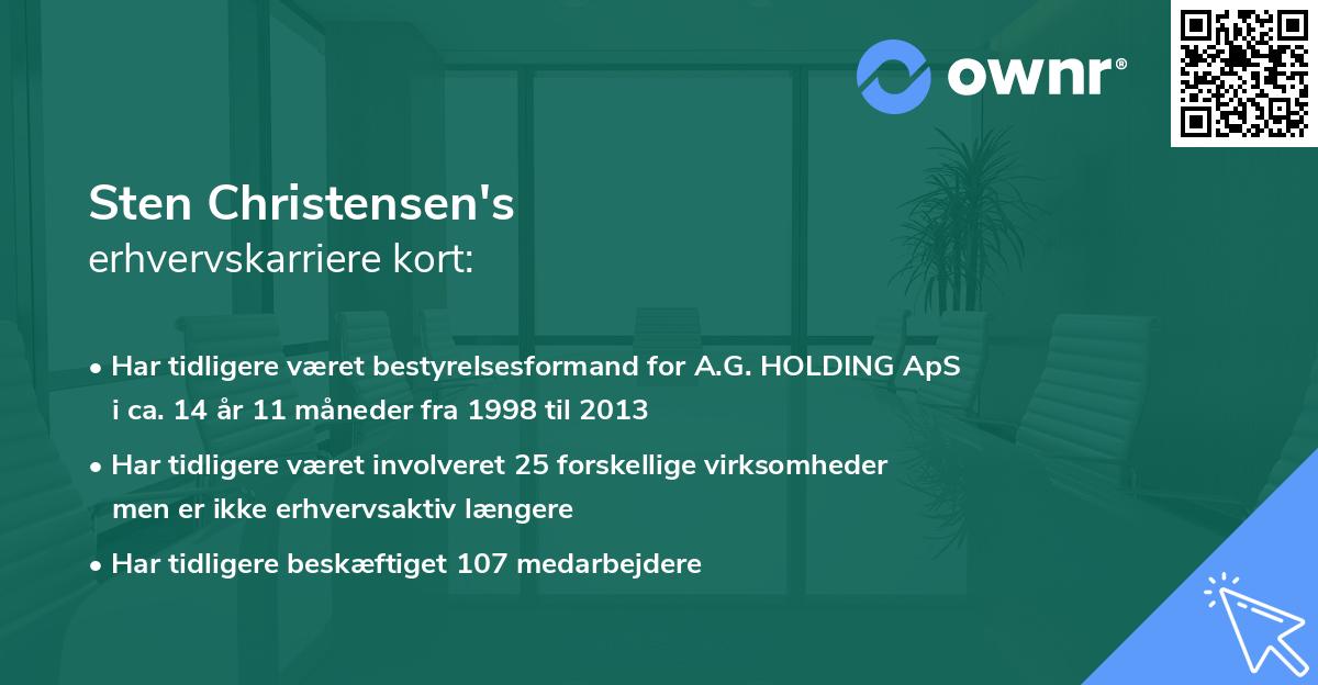 Sten Christensen's erhvervskarriere kort