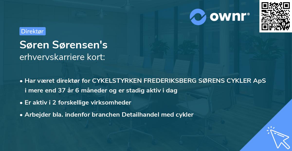 Søren Sørensen's erhvervskarriere kort