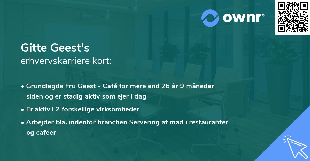 Gitte Geest's erhvervskarriere kort