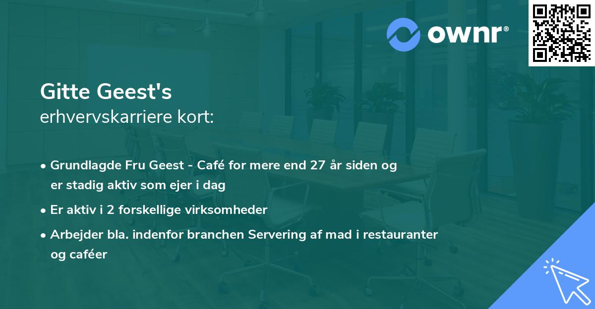Gitte Geest's erhvervskarriere kort