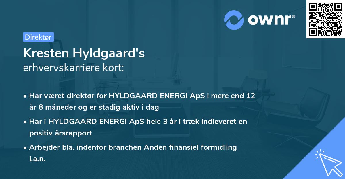 Kresten Hyldgaard's erhvervskarriere kort