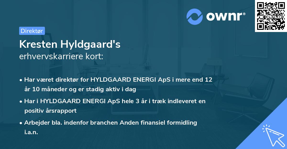 Kresten Hyldgaard's erhvervskarriere kort