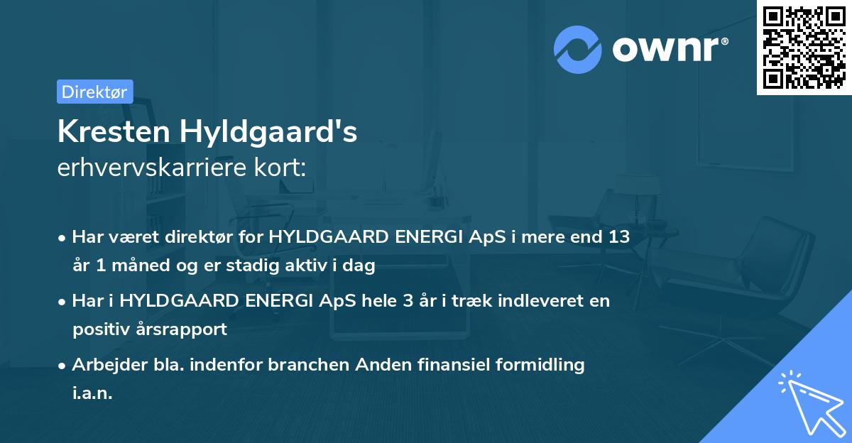 Kresten Hyldgaard's erhvervskarriere kort