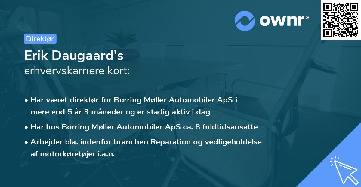 Erik Daugaard's erhvervskarriere kort