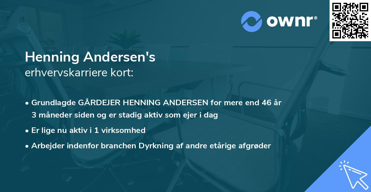 Henning Andersen's erhvervskarriere kort