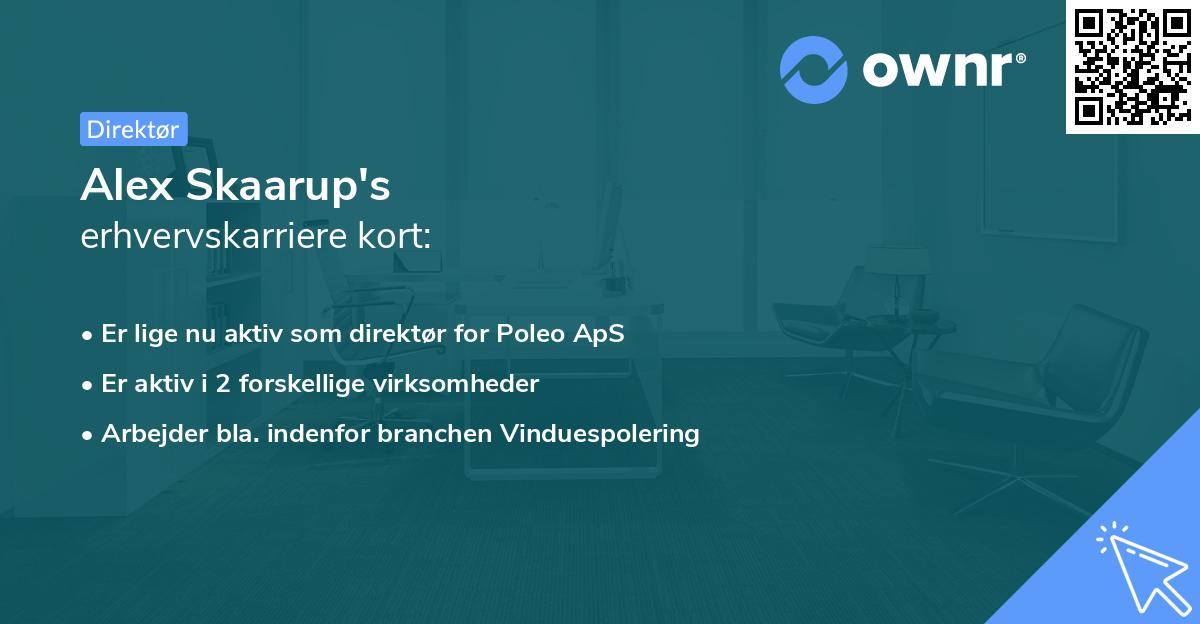 Alex Skaarup's erhvervskarriere kort