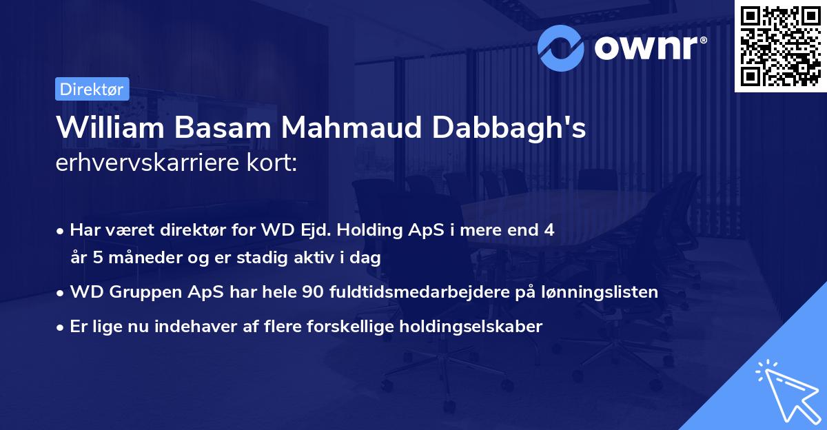 William Basam Mahmaud Dabbagh's erhvervskarriere kort