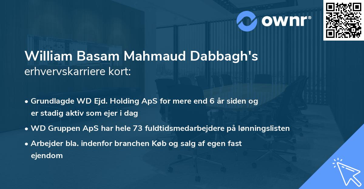 William Basam Mahmaud Dabbagh's erhvervskarriere kort