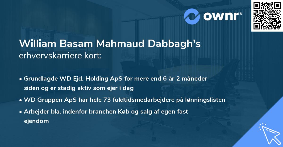 William Basam Mahmaud Dabbagh's erhvervskarriere kort