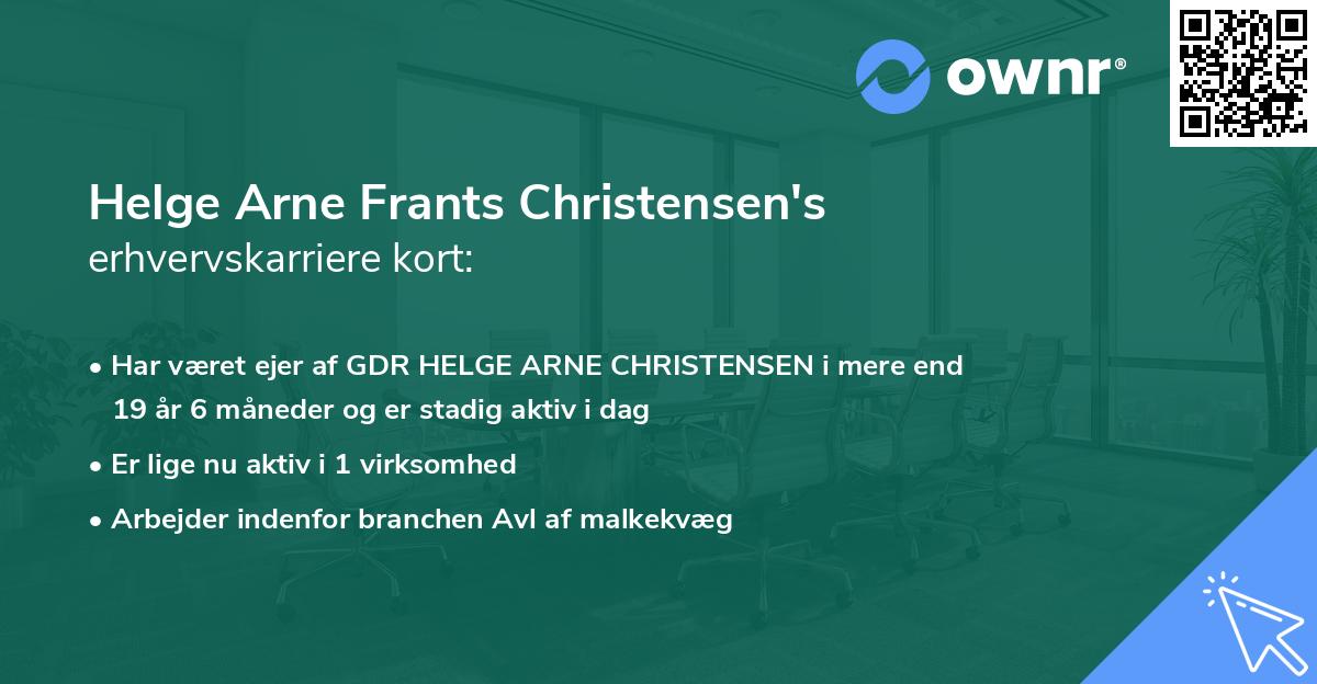 Helge Arne Frants Christensen's erhvervskarriere kort