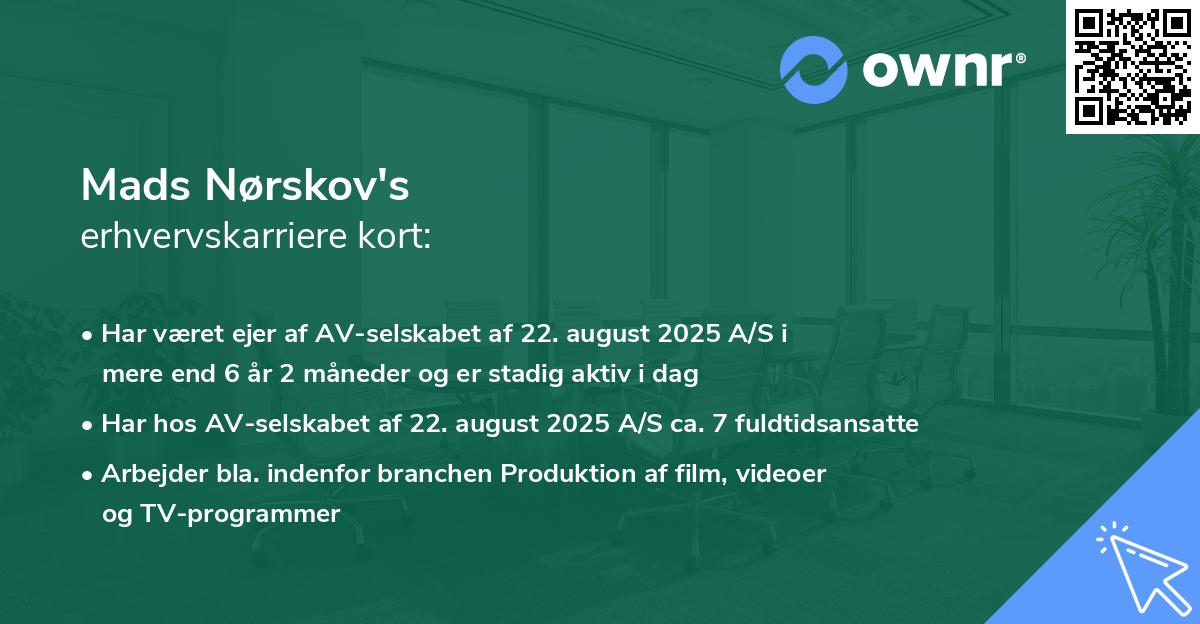 Mads Nørskov's erhvervskarriere kort