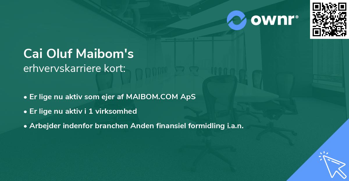 Cai Oluf Maibom's erhvervskarriere kort