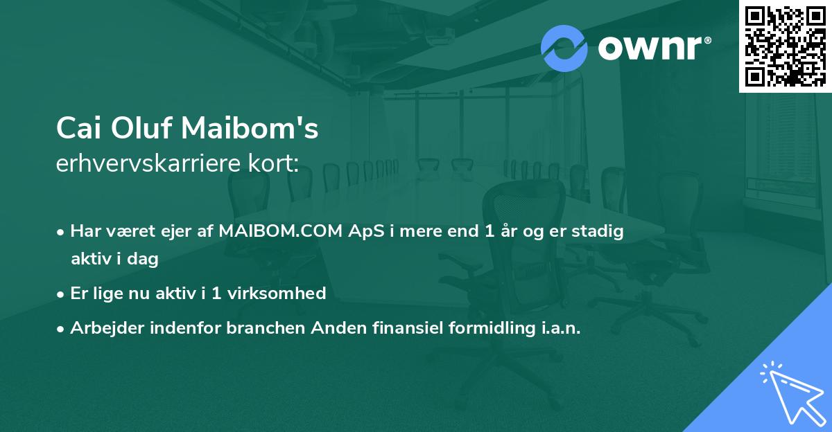 Cai Oluf Maibom's erhvervskarriere kort