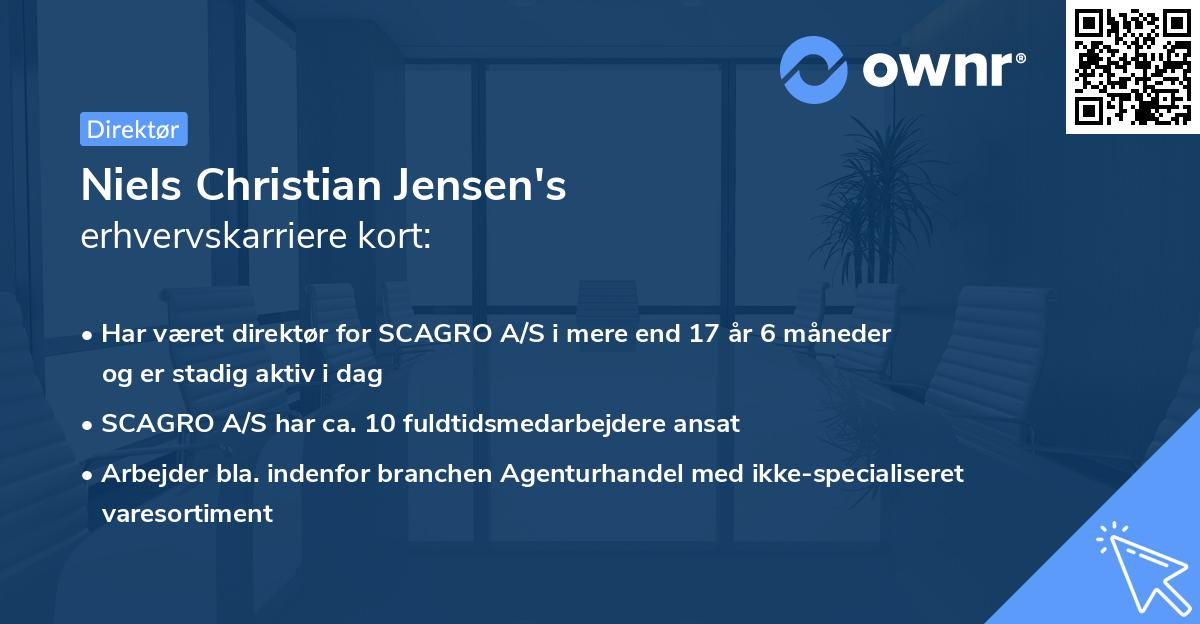 Niels Christian Jensen's erhvervskarriere kort