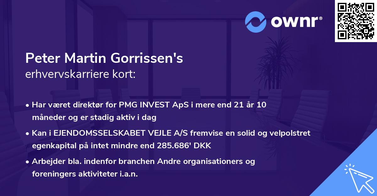 Peter Martin Gorrissen's erhvervskarriere kort