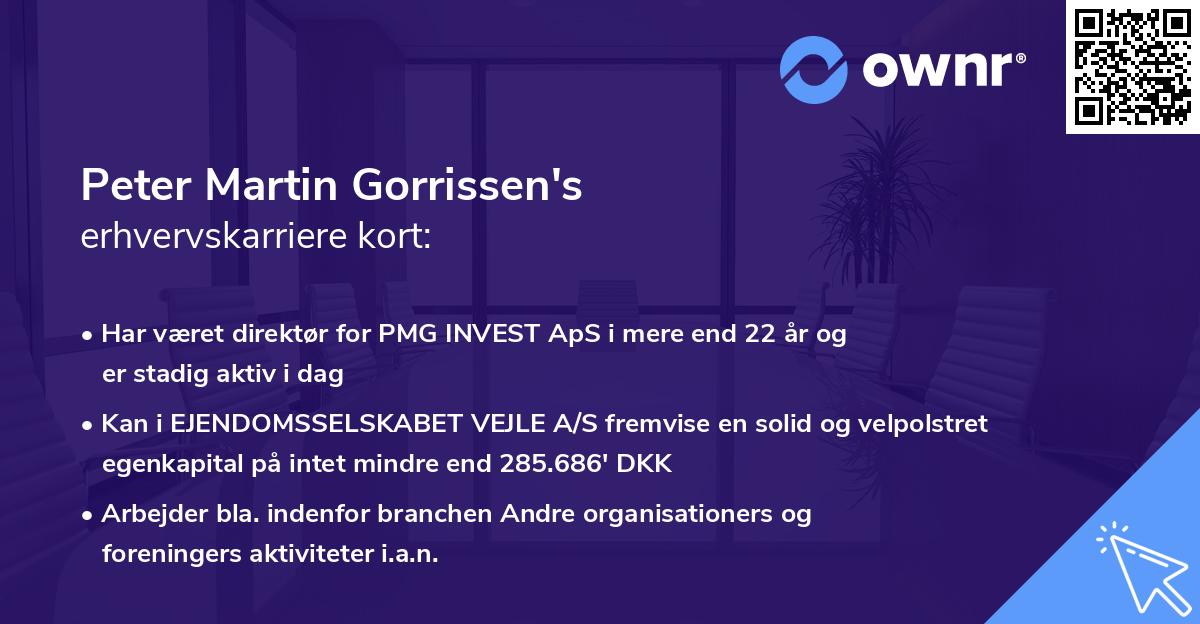 Peter Martin Gorrissen's erhvervskarriere kort