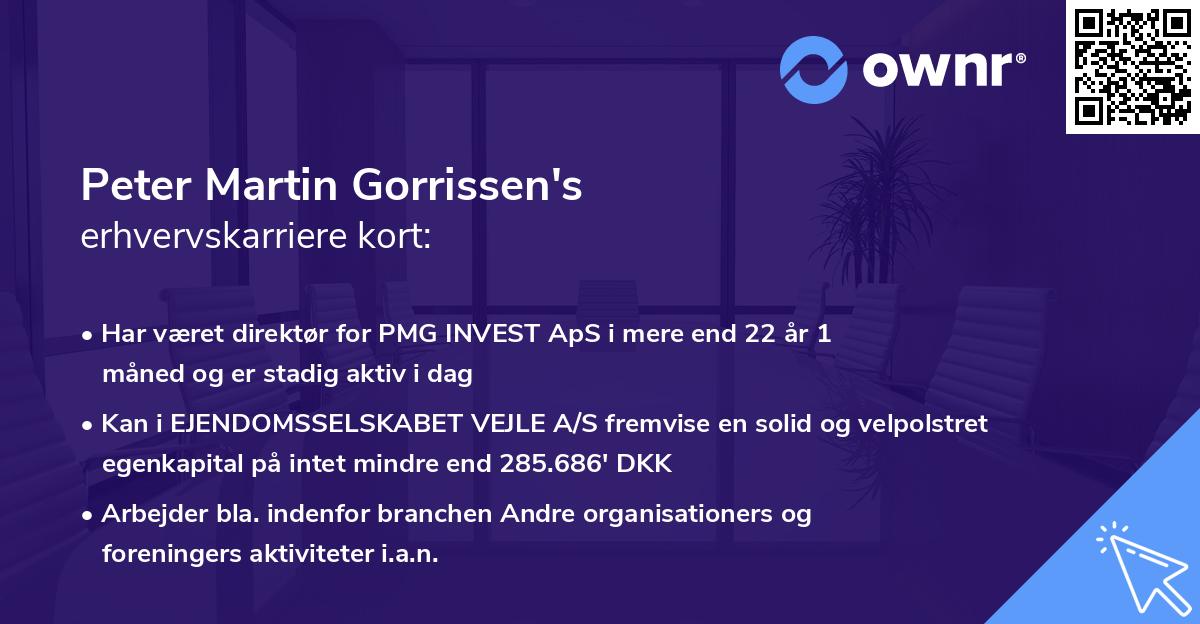Peter Martin Gorrissen's erhvervskarriere kort