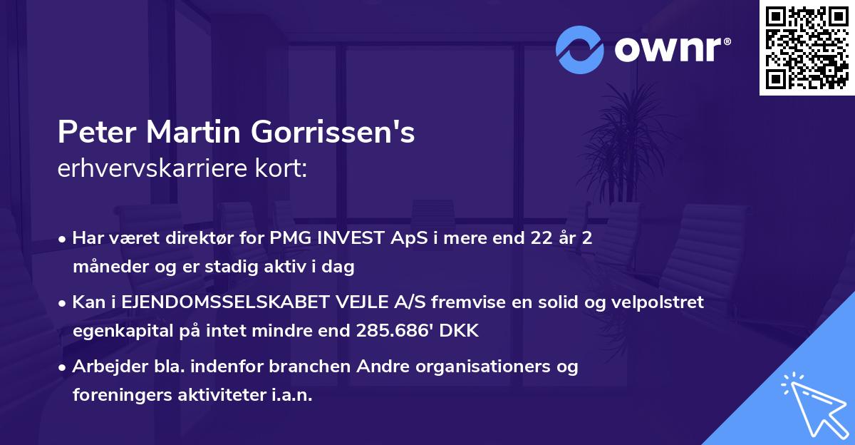 Peter Martin Gorrissen's erhvervskarriere kort